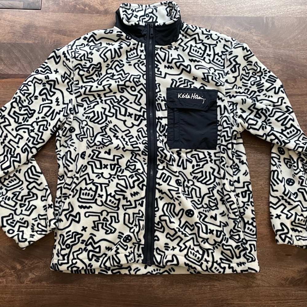 H&M Keith Haring Black and White Patterned Jacket